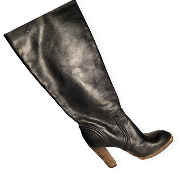 Michael Kors Black Leather Tall Boots Knee High Riding Boots Size 6.5 - Picture 2 of 7